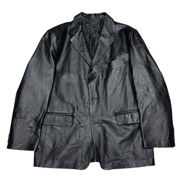 CROFT & BARROW GENUINE LEATHER Designer Business Casual Coat Jacket Mens XL - Picture 1 of 7